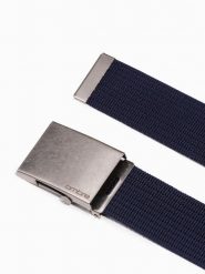 Pasek męski parciany - granatowy A029 - uniwersalny. Niebieskie paski męskie Ombre Clothing, bez wzorów, z jeansu. Za 41.99 zł.