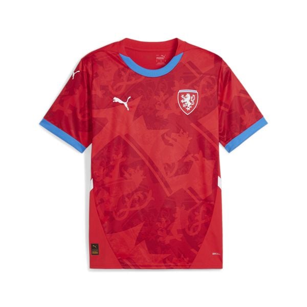 Męska koszulka domowa reprezentacji Czech w piłce nożnej 2024 PUMA. Czerwone t-shirty sportowe męskie Puma, m, bez ramiączek, do piłki nożnej. W wyprzedaży za 294.90 zł.