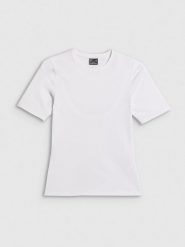 Жіночий T-shirt slim однотонний - білий. T-shirty damskie 4f, xs, bez wzorów, bez kołnierzyka. Za 699.90 zł.