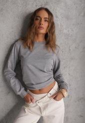 Szara Casualowa Bluza z Bawełną Akko. Szare bluzy bez kaptura damskie Renee, l, z bawełny. Za 44.99 zł.