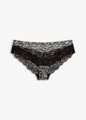 Figi hipster ze wzorem skóry wężowej. Czarne figi damskie bonprix, bez wzorów, ze skóry. Za 37.99 zł.