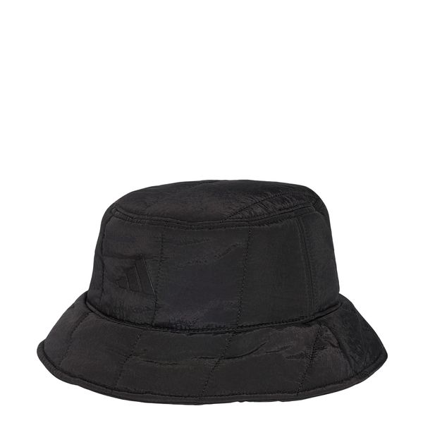 Zimowy kapelusz typu bucket. Czarne kapelusze damskie Adidas, na zimę, bez wzorów, z materiału. Za 129.00 zł.