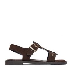 Sandały U.S. Polo Assn. Brązowe sandały damskie U.S. Polo Assn., bez wzorów, bez obcasa, na płaskiej podeszwie. Za 249.99 zł.