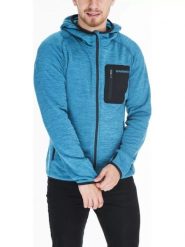 Sweter polarowy męski Fundango Hermon Hooded Fleece. Niebieskie kardigany męskie Fundango, m, bez wzorów, z bawełny, bez kołnierzyka. Za 219.90 zł.