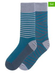 Funky Steps Skarpety (2 pary) w kolorze niebieskim rozmiar: 40-46. Niebieskie skarpetki męskie Funky Steps, bez wzorów, prążkowane. Za 32.90 zł.