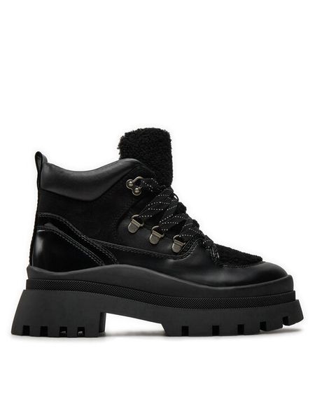 Aldo Trzewiki Cozettia 13838046 Czarny. Czarne botki damskie Aldo, z materiału, bez obcasa, na płaskiej podeszwie, bez zapięcia. Za 319.99 zł.