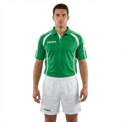 Zestaw piłkarski Sidney z koszulką i szortami zielono-białymi. Białe bluzki sportowe damskie Legea, xs, z materiału, na fitness i siłownię. Za 128.00 zł.