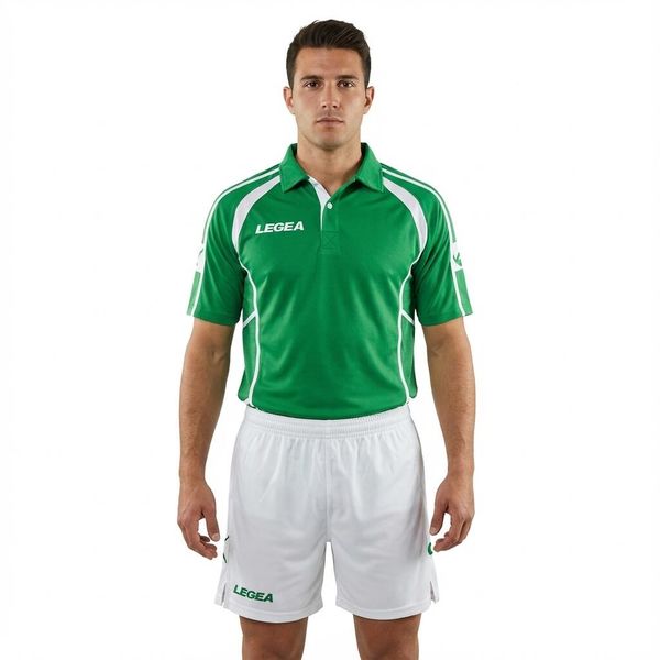 Zestaw piłkarski Sidney z koszulką i szortami zielono-białymi. Białe bluzki sportowe damskie Legea, xs, bez wzorów, z materiału, bez ramiączek. Za 128.00 zł.
