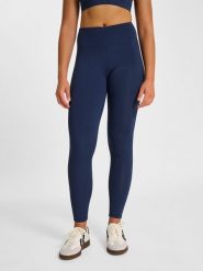 Damskie legginsy Hummel Pulse. Niebieskie legginsy sportowe damskie HUMMEL, na jesień, l, bez wzorów, z elastanu, z podwyższonym stanem, na fitness i siłownię. Za 243.00 zł.