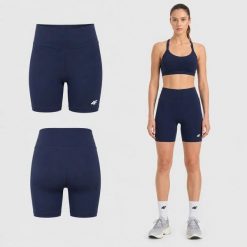 KOLARKI DAMSKIE 4F LEGGINSY KRÓTKIE SPODENKI KRÓTKIE KOLOR NIEBIESKI. Niebieskie legginsy sportowe damskie 4f, l, z bawełny, do biegania. Za 49.99 zł.