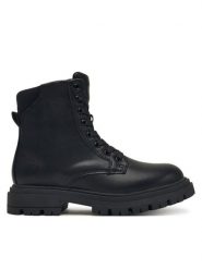 Calvin Klein Trapery Lace Up Bootie V3A5-83120-1464 D Czarny. Czarne kozaki dziewczęce CALVIN KLEIN, bez wzorów, ze skóry, bez obcasa. Za 469.99 zł.