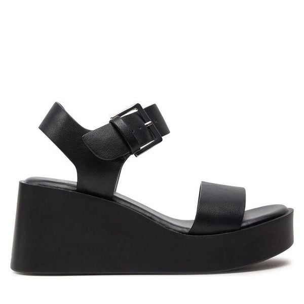 Sandały Call It Spring. Czarne sandały damskie Call It Spring, bez wzorów, bez obcasa, na koturnie. Za 239.99 zł.