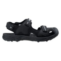 Sandały Hi-Tec Merfino T Jr 92800304868 czarne. Czarne sandały damskie bez wzorów, z gumy, bez obcasa. Za 269.92 zł.