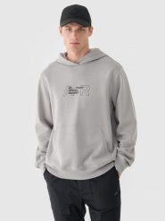 4F Bluza dresowa nierozpinana z kapturem męska - szara XL. Szare bluzy sportowe męskie 4f, bez wzorów, z bawełny, sportowe, bez kołnierzyka, bez ramiączek. W wyprzedaży za 99.99 zł.
