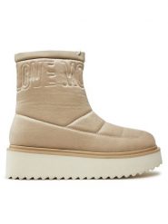 LOVE MOSCHINO Botki JA24266I0LJAW026 Beżowy. Brązowe botki damskie Love Moschino, z materiału, bez obcasa, na płaskiej podeszwie, bez zapięcia. Za 949.99 zł.