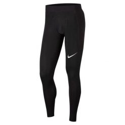 Męskie Wyściełane Spodnie Bramkarskie Gardien I. Czarne spodnie materiałowe męskie Nike, bez wzorów, z elastanu. Za 306.99 zł.