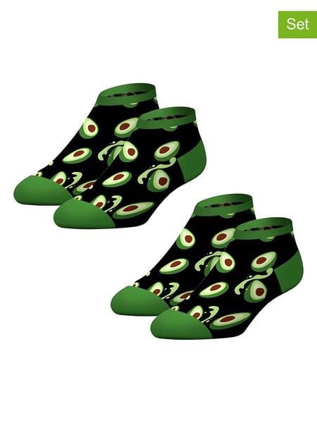 Lucky Socks Skarpety (2 pary) w kolorze czarno-zielonym rozmiar: 36-40. Czarne skarpetki męskie Lucky Socks, bez wzorów, prążkowane. Za 32.83 zł.