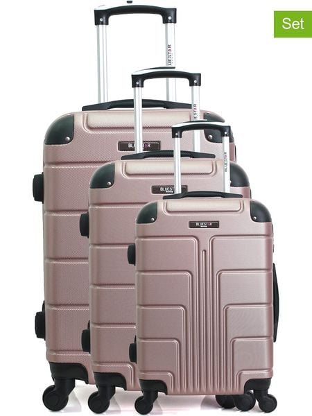 BlueStar 3-częściowy zestaw "Ottawa" w kolorze różowozłotym rozmiar: onesize. Różowe walizki Bluestar, bez wzorów, z materiału. Za 565.99 zł.