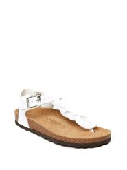 Mandel Sandały w kolorze białym rozmiar: 40. Białe sandały damskie Mandel, bez wzorów, z materiału, bez obcasa. Za 110.84 zł.