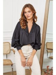 Joséfine Bluzka "Patrick" w kolorze czarnym rozmiar: L. Czarne bluzki damskie Joséfine, l, bez wzorów, bez kołnierzyka, bez ramiączek. Za 120.95 zł.