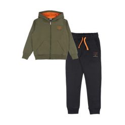 Leone 1947 Neon Kinder Winter Trainingsanzug mit Kapuze und Reißverschluss. Czarne spodnie dresowe damskie LEONE 1947 APPAREL, bez wzorów, z bawełny. W wyprzedaży za 120.78 zł.