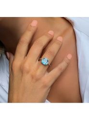 Les Petites Précieuses Srebrny pierścionek z topazem rozmiar: 50. Szare pierścionki damskie Les Petites Précieuses, z topazem, srebrne. Za 178.79 zł.