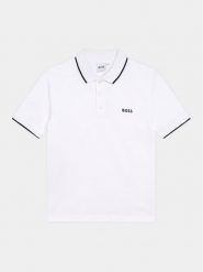 Boss Polo J25P26 S Biały Regular Fit. Białe t-shirty chłopięce Boss, bez wzorów, z bawełny, bez ramiączek. Za 229.99 zł.