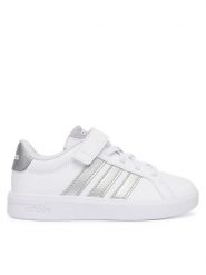 Adidas Sneakersy Grand Court 3.0 JP9368 Biały. Białe buty sportowe dziewczęce Adidas, bez wzorów, ze skóry, bez zapięcia. Za 169.99 zł.