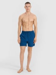 4F Spodenki plażowe męskie - turkusowe XL. Niebieskie szorty męskie 4f, na lato, bez wzorów, z materiału, wakacyjne. Za 79.99 zł.