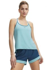 Under Armour Top sportowy w kolorze turkusowym rozmiar: M. Niebieskie topy damskie Under Armour, m, bez wzorów, bez kołnierzyka. Za 95.95 zł.