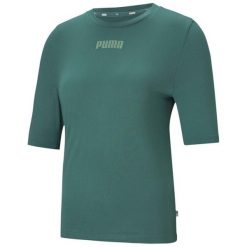 Koszulka damska Puma Modern Basics Tee Cloud zielona. Zielone bluzki damskie Puma, s, bez wzorów, bez kołnierzyka. Za 69.00 zł.