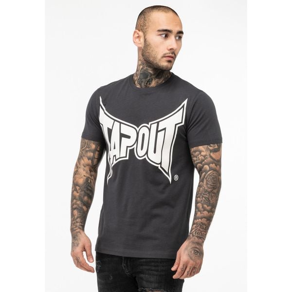 T-shirt o klasycznym kroju Tapout Logo. Czarne t-shirty męskie TAPOUT, xl, bez wzorów, z bawełny, bez kołnierzyka. Za 120.00 zł.