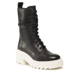Trapery GINO ROSSI. Czarne trapery damskie Gino Rossi, bez obcasa. Za 399.99 zł.