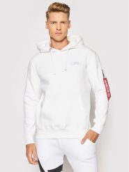 Alpha Industries Bluza Back Print 178318 Biały Regular Fit. Białe bluzy bez kaptura męskie Alpha Industries, m, z bawełny. Za 229.99 zł.