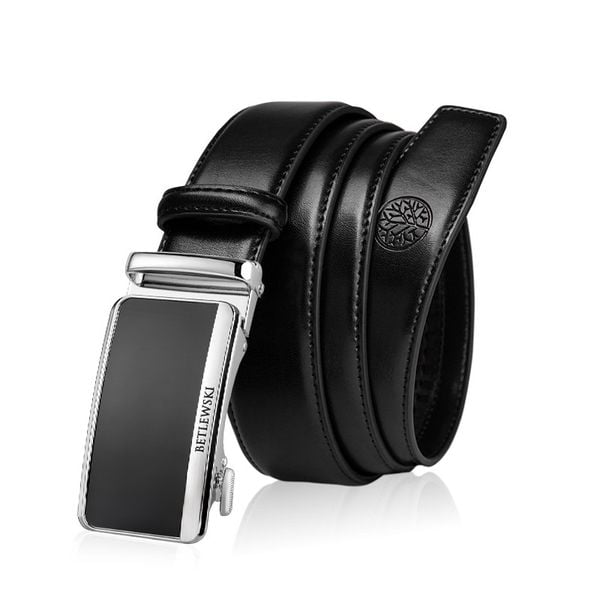 Skórzany pasek męski BETLEWSKI Czarny 125. Czarne paski męskie Betlewski, bez wzorów, ze skóry. Za 99.00 zł.