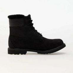 TIMBERLAND 6 Inch Warm Lined Waterproof Boot Trapery damskie. Czarne trapery damskie Timberland, z gumy, bez obcasa. Za 599.99 zł.