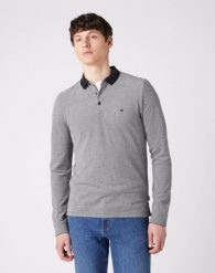 WRANGLER LS REFINED POLO MĘSKA KOSZULKA BLACK W7F9KH100 112131817. Czarne koszulki polo męskie Wrangler, m, bez wzorów, bez ramiączek. Za 119.99 zł.