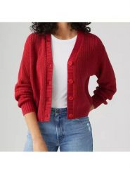 Levi's Kardigan w kolorze czerwonym rozmiar: M. Czerwone kardigany damskie Levi's, m, bez wzorów. Za 110.45 zł.