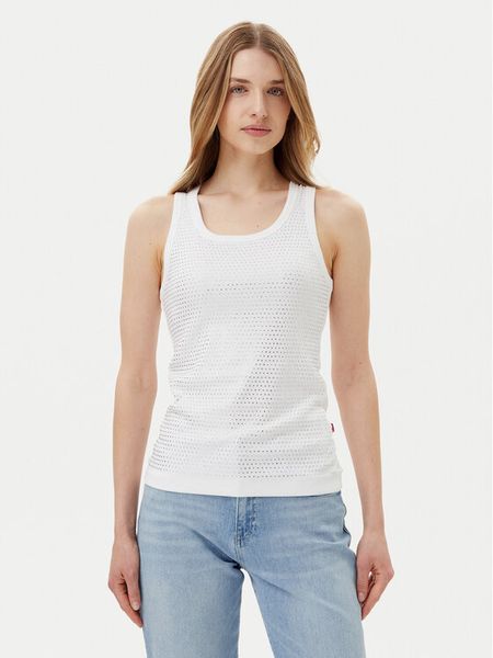 JOOP! Jeans Top Tunka 30046107 Biały Slim Fit. Białe topy damskie Joop! Jeans, s, bez wzorów, z bawełny, bez ramiączek. Za 179.99 zł.