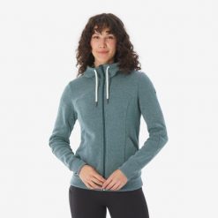 Bluza turystyczna damska Quechua NH500. Niebieskie bluzy z kapturem damskie QUECHUA, l, z materiału. Za 129.99 zł.