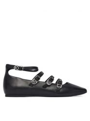 KARL LAGERFELD Baleriny Konnie KL40195 Czarny. Czarne baleriny damskie Karl Lagerfeld, bez wzorów, ze skóry, bez obcasa. Za 769.99 zł.