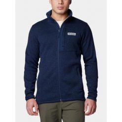 Bluza Polarowa Męska Columbia Sweater Weather. Niebieskie bluzy bez kaptura męskie Columbia, bez wzorów, z polaru, sportowe, bez kołnierzyka, bez ramiączek. Za 407.10 zł.