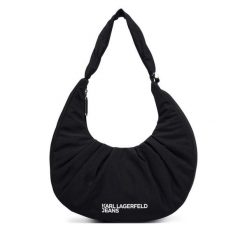 Torebka Karl Lagerfeld Jeans. Czarne torebki klasyczne damskie Karl Lagerfeld Jeans, bez wzorów, z jeansu, bez dodatków. Za 709.99 zł.