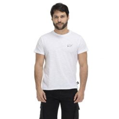 T-shirt męski z efektem sprania plaży. Białe t-shirty męskie LEONE 1947 APPAREL, l, bez wzorów, z tkaniny, bez kołnierzyka. W wyprzedaży za 98.90 zł.