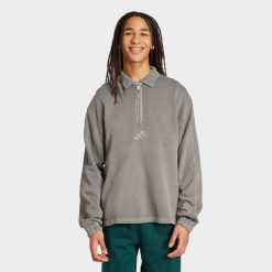 Bluza frotte z efektem sprania ADIDAS All SZN na krótki suwak. Czarne bluzy bez kaptura męskie Adidas, l, z bawełny. Za 289.99 zł.