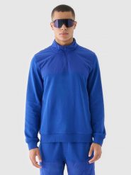 4F Bluza dresowa nierozpinana bez kaptura męska - niebieska S. Niebieskie bluzy bez kaptura męskie 4f, bez wzorów, z bawełny, sportowe, bez kołnierzyka, bez ramiączek. W wyprzedaży za 99.99 zł.