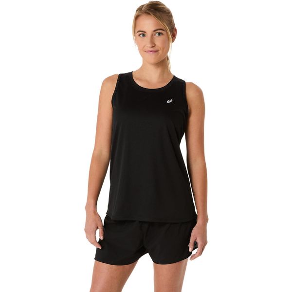 Damski tank top Asics Core. Czarne topy sportowe damskie Asics, xl, bez wzorów, z materiału, bez ramiączek. Za 155.00 zł.