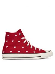 Converse Trampki Chuck Taylor All Star Hearts & Roses A19065C Czerwony. Czerwone trampki i tenisówki dziewczęce Converse, bez wzorów, z materiału, bez zapięcia. Za 299.99 zł.