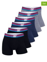 CR7 Bokserki (6 par) w kolorze czarnym, szarym i granatowym rozmiar: XXL. Czarne bokserki męskie CR7, bez wzorów. Za 121.99 zł.