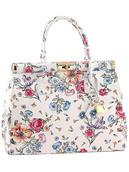 ORE10 Skórzana torebka "Cesena" w kolorze białym ze wzorem - 35 x 28 x 16 cm rozmiar: onesize. Białe torebki klasyczne damskie ORE10, bez wzorów, z materiału, bez dodatków. Za 261.05 zł.